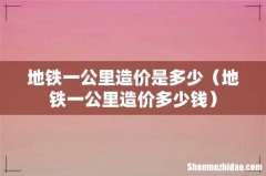 地铁一公里造价多少钱 地铁一公里造价是多少