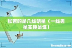 一线男星实锤是谁 张若昀是几线明星