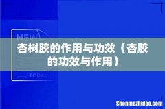 杏胶的功效与作用 杏树胶的作用与功效