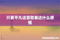 只要平凡这首歌表达什么感情