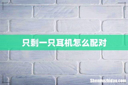 只剩一只耳机怎么配对