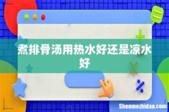 煮排骨汤用热水好还是凉水好