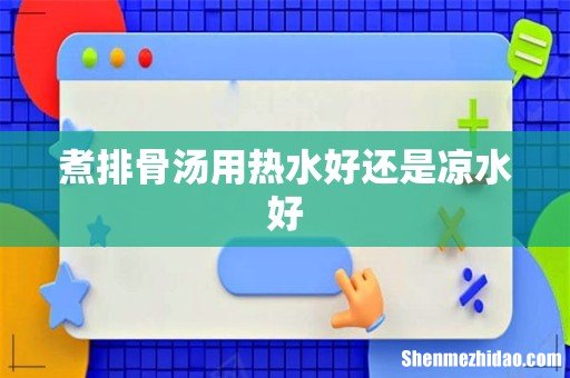 煮排骨汤用热水好还是凉水好