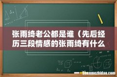 先后经历三段情感的张雨绮有什么底气 张雨绮老公都是谁