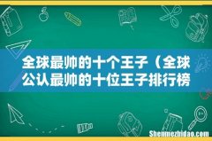 全球公认最帅的十位王子排行榜 全球最帅的十个王子