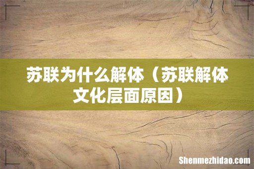 苏联解体文化层面原因 苏联为什么解体