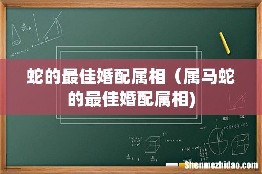 蛇的最佳婚配属相（属马蛇的最佳婚配属相)