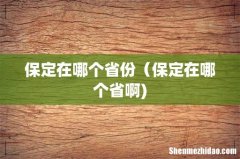 保定在哪个省份（保定在哪个省啊)