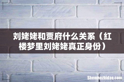 红楼梦里刘姥姥真正身份 刘姥姥和贾府什么关系