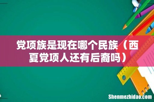 西夏党项人还有后裔吗 党项族是现在哪个民族