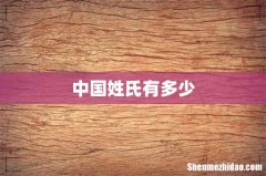 中国姓氏有多少