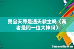 两者是同一位大神吗 灵宝天尊是通天教主吗