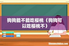 狗狗可以吃樱桃不 狗狗能不能吃樱桃