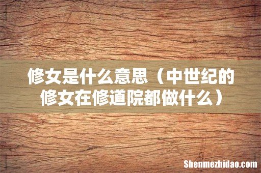 中世纪的修女在修道院都做什么 修女是什么意思