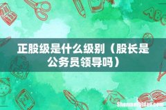 股长是公务员领导吗 正股级是什么级别