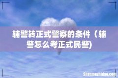 辅警转正式警察的条件（辅警怎么考正式民警)