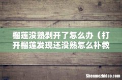 打开榴莲发现还没熟怎么补救 榴莲没熟剥开了怎么办
