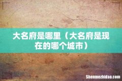 大名府是现在的哪个城市 大名府是哪里