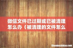 被清理的文件怎么恢复 微信文件已过期或已被清理怎么办