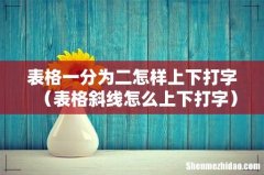 表格斜线怎么上下打字 表格一分为二怎样上下打字