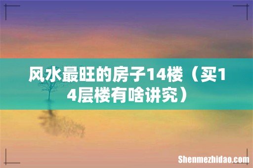 买14层楼有啥讲究 风水最旺的房子14楼