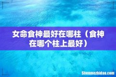 食神在哪个柱上最好 女命食神最好在哪柱