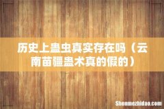 云南苗疆蛊术真的假的 历史上蛊虫真实存在吗
