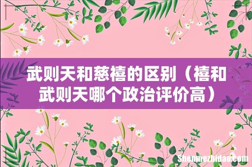 禧和武则天哪个政治评价高 武则天和慈禧的区别