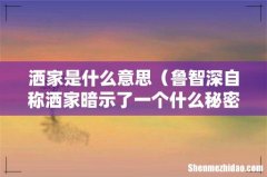 鲁智深自称洒家暗示了一个什么秘密 洒家是什么意思