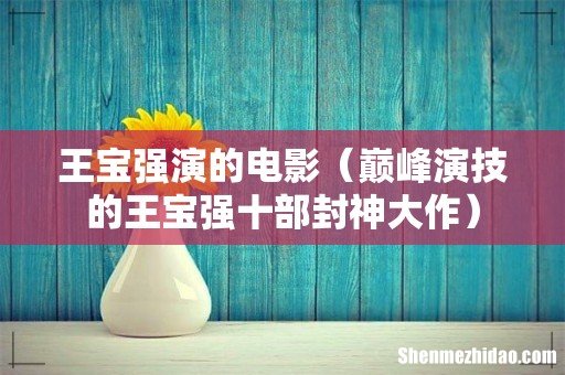 巅峰演技的王宝强十部封神大作 王宝强演的电影