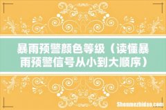 读懂暴雨预警信号从小到大顺序 暴雨预警颜色等级