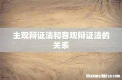 主观辩证法和客观辩证法的关系