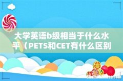PETS和CET有什么区别 大学英语b级相当于什么水平