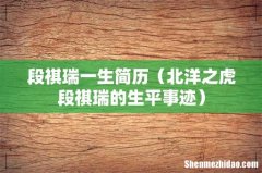 北洋之虎段祺瑞的生平事迹 段祺瑞一生简历