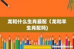龙和什么生肖最配（龙和羊生肖配吗)