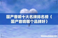 国产音响哪个品牌好 国产音响十大名牌排名榜