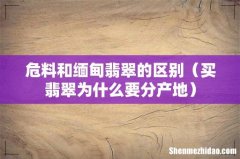 买翡翠为什么要分产地 危料和缅甸翡翠的区别