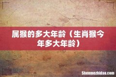 生肖猴今年多大年龄 属猴的多大年龄