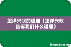 望洋兴叹告诉我们什么道理 望洋兴叹的道理