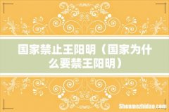 国家为什么要禁王阳明 国家禁止王阳明