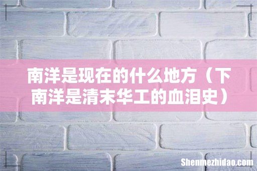 下南洋是清末华工的血泪史 南洋是现在的什么地方