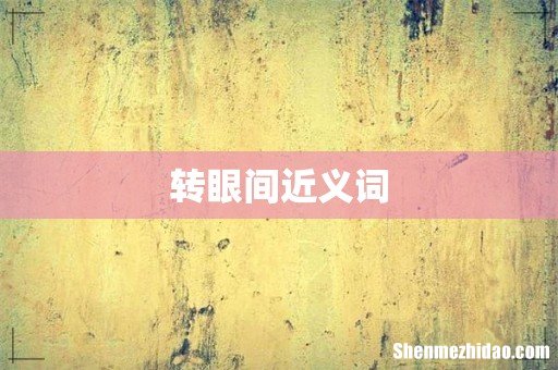 转眼间近义词