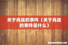 关于肖战的事件是什么 关于肖战的事件
