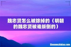 明朝的魏忠贤被谁扳倒的 魏忠贤怎么被除掉的