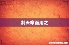 制天命而用之