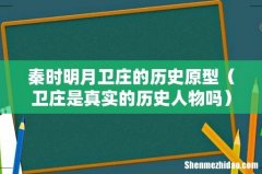 卫庄是真实的历史人物吗 秦时明月卫庄的历史原型