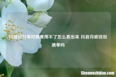 抖音月付零时额度用不了怎么套出来 抖音月底钱包清零吗