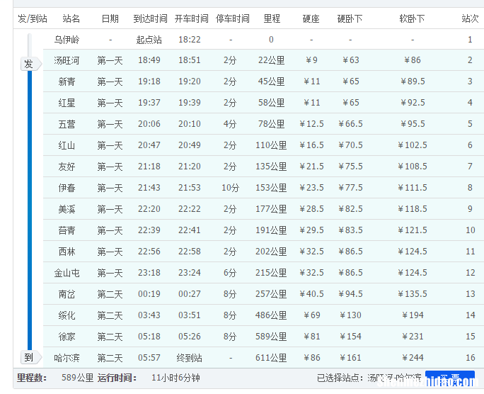 舍伯吐到通辽火车多少钱 通辽到舍伯吐的火车票查询