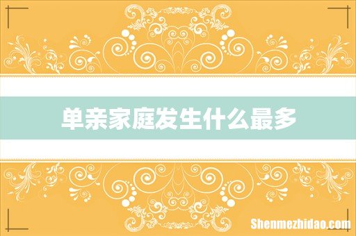 单亲家庭发生什么最多