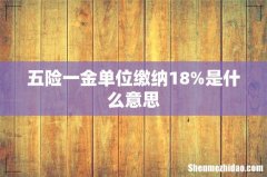 五险一金单位缴纳18%是什么意思